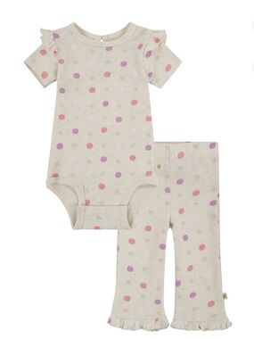 Huggies Baby Girls Butterfly 2pc Organic Cotton Bodysuit and Pant Matching Set